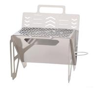 Foldable Wood Stove 20cm 4-Level Grill Stainless Steel | Quick 5-step setup, folds flat, ultralight 1.75kg, fits backpacks, ideal for hiking trips(L)