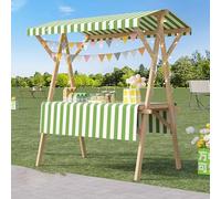 Foldable Wood Street Food Cart on WheelsLightweight Outdoor Vendor Stall for Farmers Market & Craft Shows Versatile Display Stand in Multiple Colors