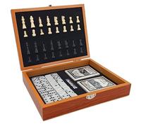 Foldable Wooden Chess Set 3 in 1 for Travel Board Games Chess