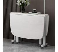 Foldable Wooden Dining Table on Wheels - SpaceSaving Expandable Console Table for Small Spaces Versatile and Stylish Dining Furniture for Efficient Living.