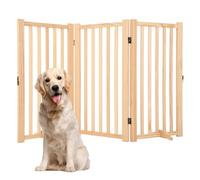 Foldable Wooden Dog Gate,Freestanding Pet Fence with Support Feet,Indoor Dog Fence for The House,Doorways, Stairs, Expandable Pet Fence -3 Panel H:36”