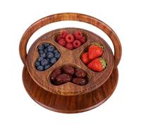 Foldable Wooden Fruit Basket | Wooden Nut Container | Decorative Dried Fruit Basket - for Snacks Home Kitchen Living Room Bedroom Study Apartment Office Hotel Me