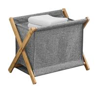 Foldable Wooden Laundry Basket-X Frame Linen Bag For Orienting Clothes, Portable Trash Bin, Space Saving Dirty Clothes Basket, Cotton Fabric Organizer For Storage In The