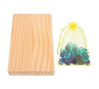 Foldable Wooden Mancala Board Game: Pine Wood Gemstone Marbles Set - Portable Lightweight Strategy Toy for Family Fun Kids Education Entertainment Storage