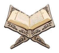 Foldable Wooden Quran Holder Book Stand 9.8x8.1x6.7in for Reading Prayer, Displaying Bible, Cookbooks, Magazines, Muslim Chapel, Office or Home
