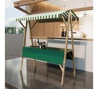 Foldable Wooden Vendor Stall, Foldable Outdooren Vendor Cart With Canopy Multicolor 120/150cm Width(Green,Width/150cm(59"))