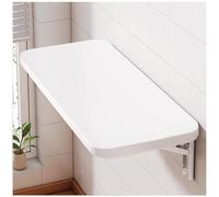 Foldable Wooden Wall-Mounted Table for Space Saving - Compact Desk for PC Dining Living Room Kitchen & Bathroom - Bei - 20 x 40 cm