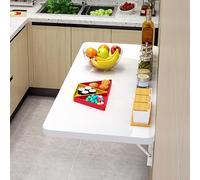 Foldable Wooden Wall Table for Small SpacesSturdy Drop Leaf Desk Ideal for Kitchen Laundry and Restaurant UseCompact 50x40cm/20x16in White Folding Mural Table