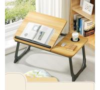 Foldable Work Surface,Lightweight And Portable Laptop Desk, 5-position Angle Adjustment,Perfect For Working,writing,reading,eating,or Watching Movies In Bed(Yellow Walnut)
