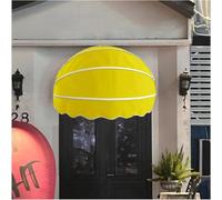 Foldable Yellow Canvas Dome Awning & Door Canopy UV & Water Resistant Aluminum Frame for Residential & Commercial Use (Size: 120cm)