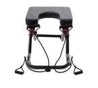 Foldable Yoga Inversion Chair with Traction Rope and Dual Handrails | U-shaped steel base, PU seat and foldable design for inversion practice, stretching and home exercise