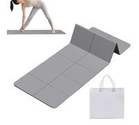 Foldable Yoga Mat for Travel - 6mm Thickened Exercise Pad, Tear Resistant | Lightweight Non Slip Folding with Storage Bag Perfect Workout Studio Fitness Home Pale