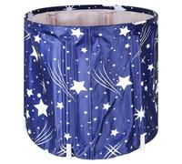 Foldaway Home Spa Tub 70x65cm Freestanding Portable Bath for Adults Non Inflatable Folding PVC Bathtub with Thermal Insulation Dual Drainage Indoor Soaking Barrel for Compact Bathrooms Blue