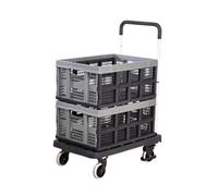 Foldaway Platform Trolley with 2 Folding Box; 120kg; Black/Grey