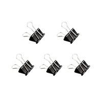 Foldback Clips 51 19mm Metal Binder Grip Office Accessories Black for Office(5pcs)