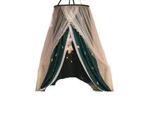 Folded Bed Canopy Mosquito Net for Girl Women Bedding Romantic Yarn 2 Layers Round Dome Tent Curtain Room Decor(Green)
