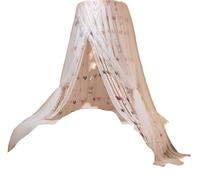 Folded Bed Canopy Mosquito Net for Girl Women Bedding Romantic Yarn 2 Layers Round Dome Tent Curtain Room Decor(White)