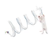Folded Cat Tunnel S Shaped Spring Style Cat Tunnel Toys With Plush mo-use And fea-ther Ca-t Play Tun-nel Ca-t Tube Tun-nel For Puppy Kitten Rabbit