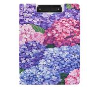 Folded Clipboard A4 Clipboard Binder Horizontal and Vertical Double Clips Office Clip Board with Cover Hydrangeas Beauty Summer Flowers