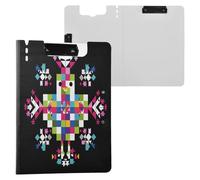 Folded Clipboard Crazy Checkered Chick Snowflake Multi A4 Clipboard Binderfolio Two Metal Clips Pen Holder School Clip Board with Cover