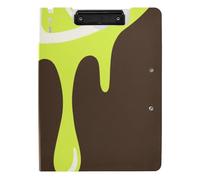 Folded Clipboard Drip Lemon Green Brown A4 Clipboard Binderfolio Horizontal and Vertical Double Clips Nursing Clip Board with Cover