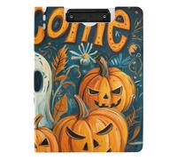 Folded Clipboard Nightmare Halloween Pumpkin Spider A4 Clipboard Folio Two Metal Clips Pen Holder Nursing Clip Board with Cover
