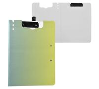 Folded Clipboard Yellow Blue Gradient A4 Clipboard Folio Binder Double Clips Pen Holder Office Clip Board with Cover
