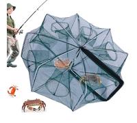 Folded Fishing Bait Trap, Foldable Fishing Trap - Foldable Fishing Trap Nets - Sturdy Fishing Net Cage, Versatile Folding Cast Net Cage, 8-Hole Trap for
