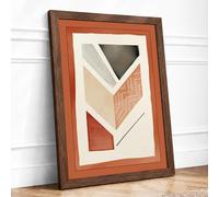 Folded Planes Minimalist Framed Wall Art Print A2 Walnut | Ready to Hang, Premium Gi Paper, Fade-Resistant Inks, Securely Packaged, UK Made