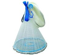 Folded Throw Nets for Bait Trap Fish, Outdoor Hand Cast Net with Iron Chain Sinker, Portable Throw Cast Net for Beginners(3/8in Mesh,Diameter 4.2m/13.8ft)