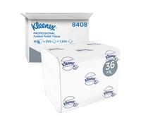 Kleenex Folded Toilet Tissue 8408 2-Ply Soft & Comfortable Bulk Toilet Paper For Hygienic, Single-Sheet Dispensing 36 Packs X 200