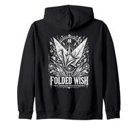 Folded Wish A Thousand Prayers Rise Origami Crane Zip Hoodie
