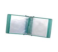 Folder， 10 Double Sided Pockets, PVC and Metal Wall Mounted Reference and Display System(Green)