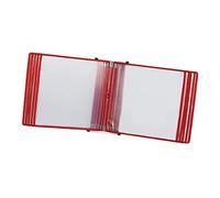 Folder， 10 Double Sided Pockets, PVC and Metal Wall Mounted Reference and Display System(Red)