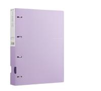 Folder 4pcs Portable 4-Hole D-Type Folder A4 Plastic Storage Folder Loose-Leaf Storage Box File Bag Student File File Storage Box(Purple)