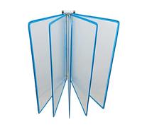 Folder， 5 Double-Sided Panels, A4 Folder Poster Flip Book Display, PVC+Metal Transparent Page Stand(Blue)