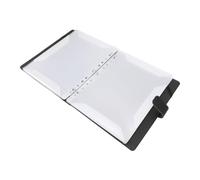 Folder, A4 3 Ring Piano Binder, 60 Pages PU Leather Music Stand with Bezel, Triangular Storage Pouch for Sheet Music Choir (Black)