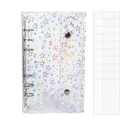 Folder and notebook, waterproof organiser with star pattern, school folder and stapler, for family, students, teachers, commuting, outdoor, indoor, travel, home, classroom