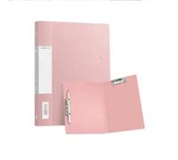 Folder Clipboard Folder, A4 Foldable Clipboard with Metal Clip, 360 Degree Foldable Binder Clipboards with Pen Holder, Report Cover Clip Boards 8.5x11, Black,Vertical File Folder(Pink)