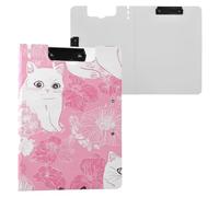 Folder Clipboard with Storage Art Exotic Shorthaircats Pink A4 Clipfolio Two Metal Clips Pen Holder Nursing Clip Board with Cover