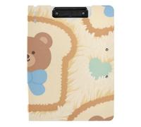 Folder Clipboard with Storage Cartoon and Cute Brown Toast Dog A4 Clipboard Folio Binder Horizontal and Vertical Double Clips Nursing Clip Board with Cover
