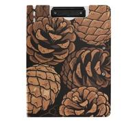 Folder Clipboard with Storage Cute Cartoon Pinecones Fall Autumn A4 Clipboard Folio Double Clips Pen Holder School Clip Board with Hard Cover