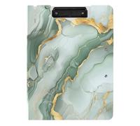 Folder Clipboard with Storage Marble Green Grey A4 Clipfolio Horizontal and Vertical Double Clips School Clip Board with Cover