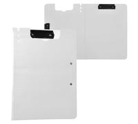 Folder Clipboard with Storage White Smoke A4 Clipboard Clipfolio Double Clips Pen Holder Nursing Clip Board with Cover