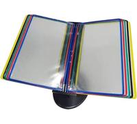 Folder Flip File Holder, Desktop Or Wall-Mounted Display Stand with Adjustable Tilt A4 10 Panels and 20 Panels File Pockets