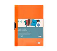 Folder Liderpapel Dossier Side Clip Polypropylene DIN A4 Neon Orange Opaque 30 Sheets Sliding Clip