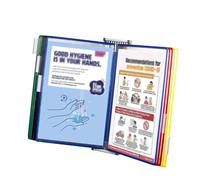 Folder， Metal 10 Display Pockets, and PVC, for Office/Home Storing and Displaying A4 Documents