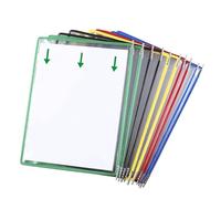 Folder， Metal 10 Pockets, Letter-Size, Desktop Reference Display Document Holder, for Office/Storehouse/Dining