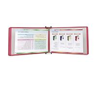 Folder， Wall Mounted A4 Poster Flip Book Display, with 5 Panels and 10 Pockets for, PVC and Metal(Red)