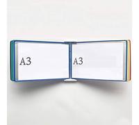 Folder， Wall Mounted File Holder,Hanging Organizer, A3 Poster Flip Book Display,Wall-Mounted Loose-Leaf Transparent Page Stand 45×33×10CM(K)